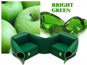 bright green color in the interior decoration