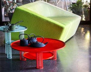 net colored iron table by moroso