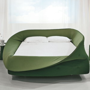 colletto letto rivestito in tessuto colorato verde